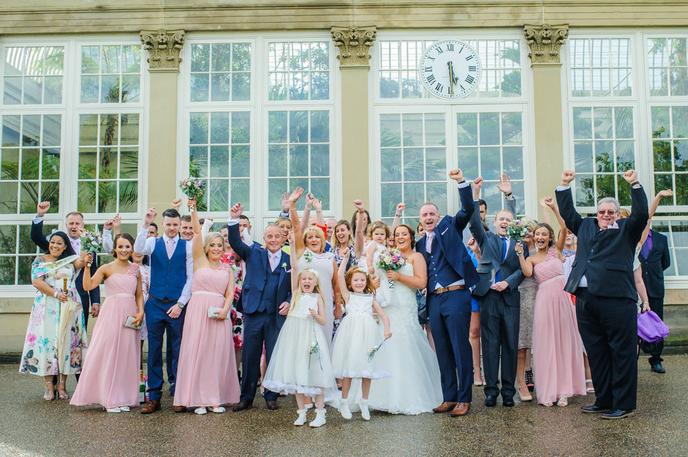 Group photo, Botanical Gardens Wedding Sheffield