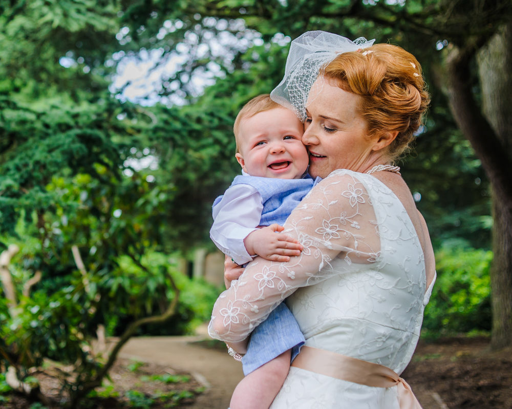 Bride and her son, Barnsley wedding