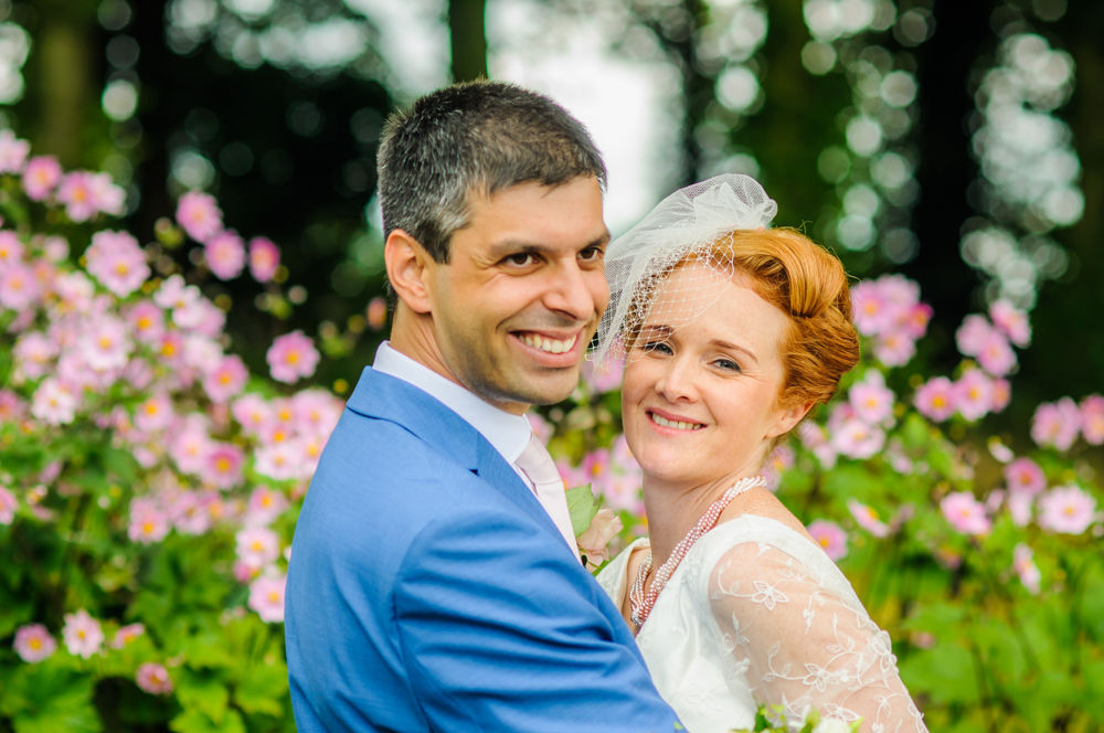 Smiling bride and groom, Lake District weddings