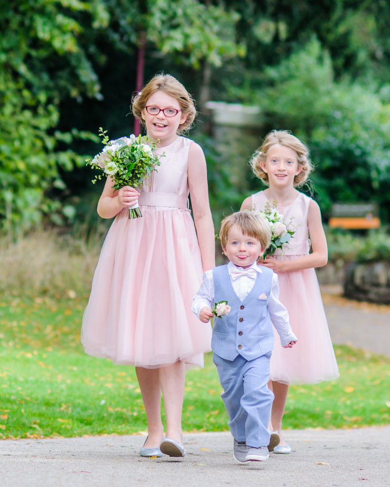 Bridesmaids and pageboy, Sheffield wedding