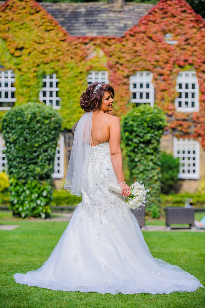 Back details brides dress, Whitley Hall weddings, Sheffield wedding photographers