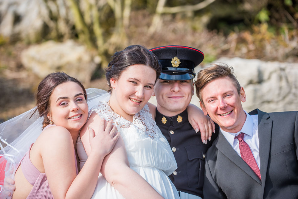 Wedding party laughing, Gretna Green weddings
