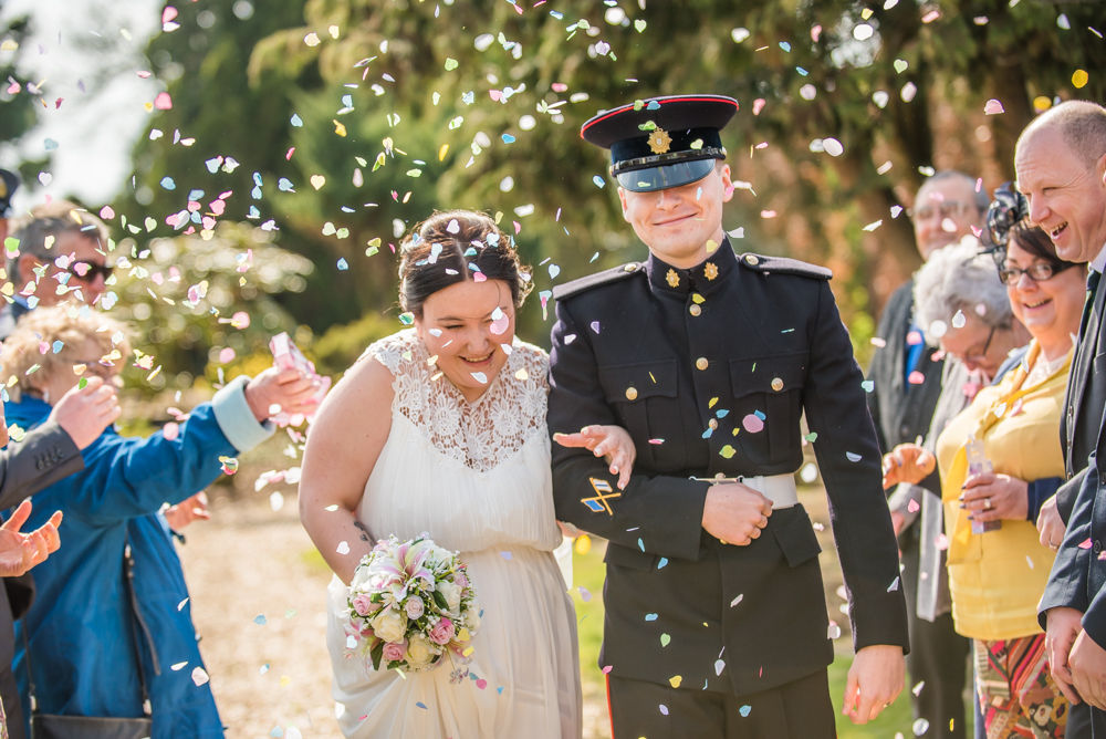 Confetti walk, military wedding, Lake District wedding photographers