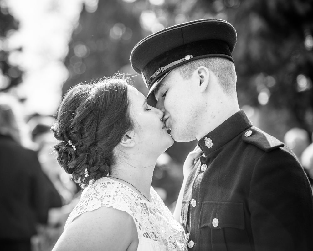 Kisses, Greens at Gretna wedding