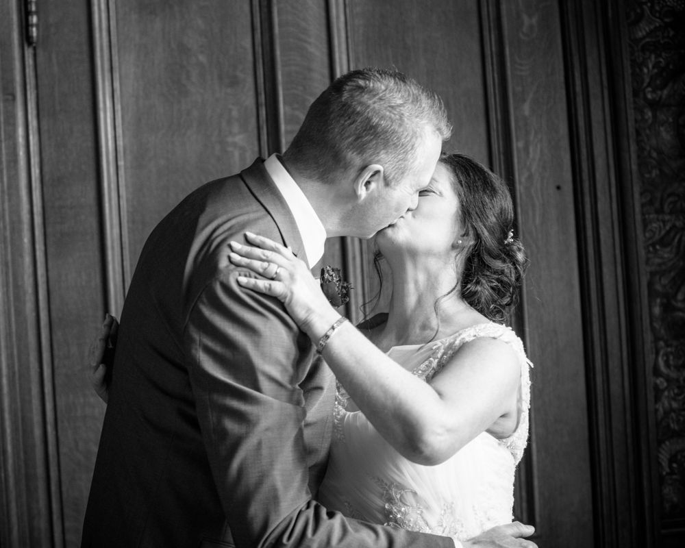 First kiss, Lingholm wedding, Lake District