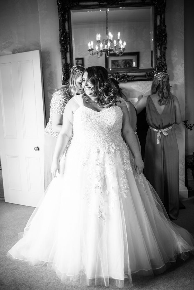 Bride getting dressed, Ye Olde Bell
