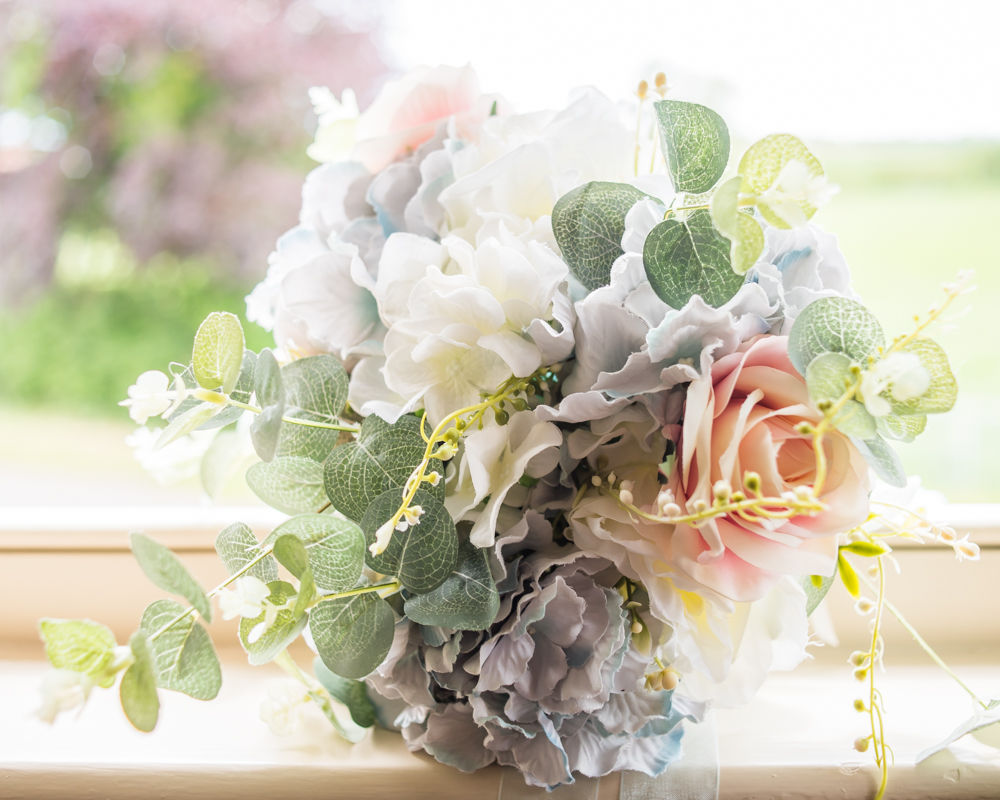 Bridal bouquet with hydrangeas, Retford wedding