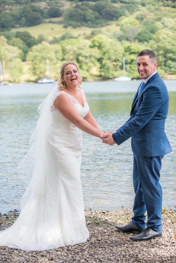 Laughter by the Lake, Windermere wedding portraits