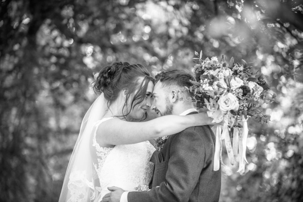 Bride and groom happy posing, Sheffield wedding photographers, Ringwood Hall Hotel