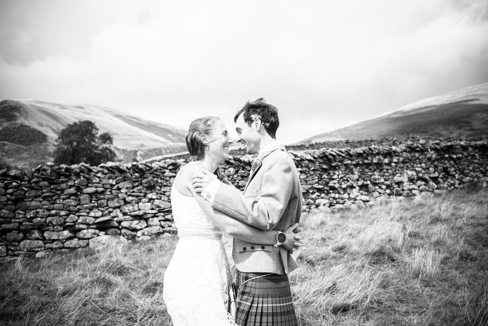 Posing in the Yorkshire Dales, Howgills wedding, Sedbergh, Lake District wedding photographers