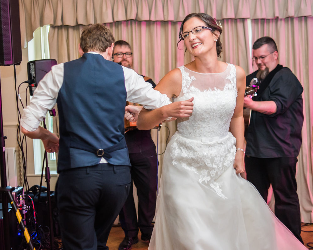 Bride and groom dancing, Shireburn Arms, Lancashire wedding photographers