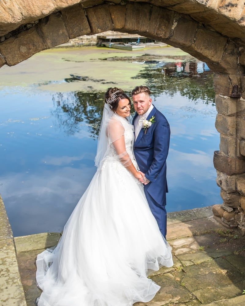Posing by the lake, Waterton Park Hotel weddings, Yorkshire wedding photographers