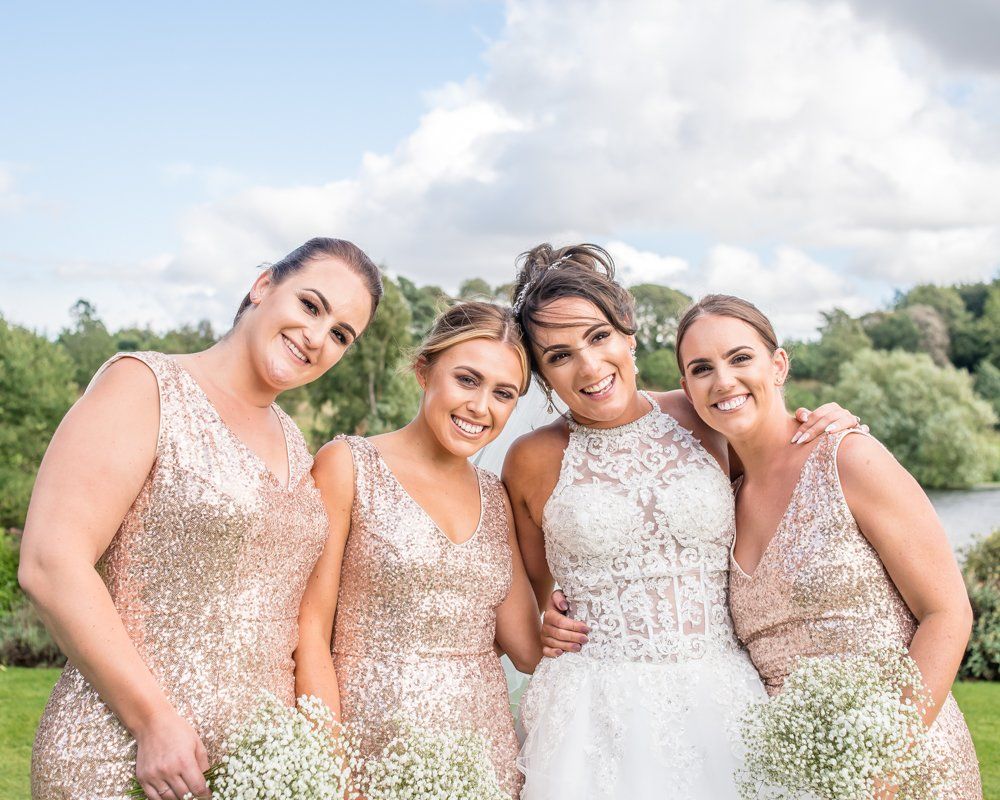 Bride and bridesmaids, Waterton Park Hotel weddings, Yorkshire wedding photographers