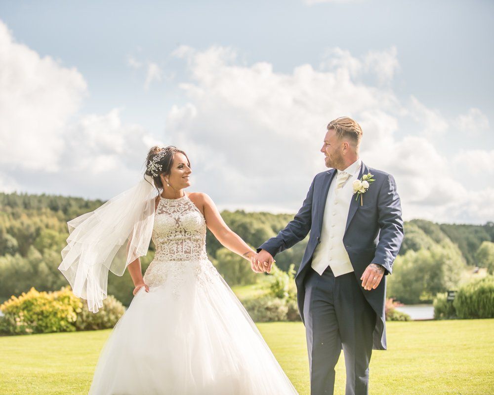 Walking in the grounds, Waterton Park Hotel weddings, Yorkshire wedding photographers