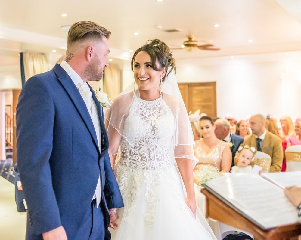 Laughs during the ceremony, Waterton Park Hotel weddings, Yorkshire wedding photographers