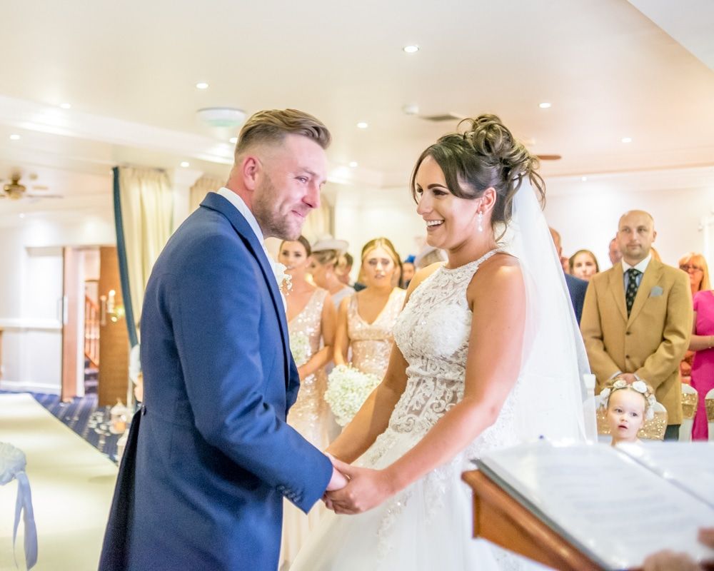 Ceremony laughter, Waterton Park Hotel weddings, Yorkshire wedding photographers