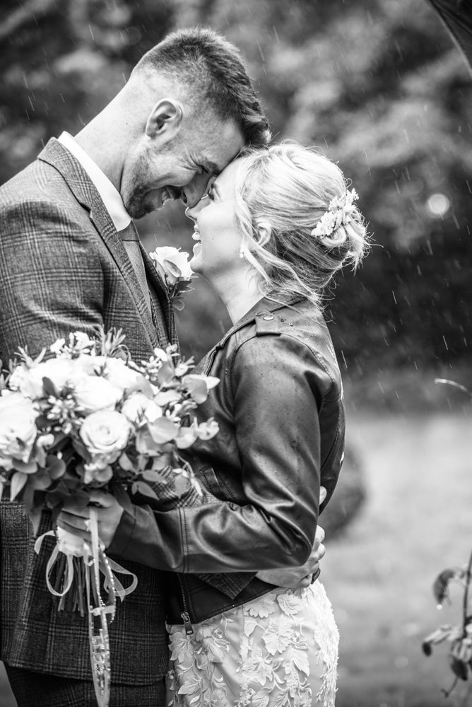 Rainy bridal portraits, Carlisle register office