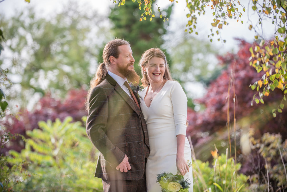 Laughing together, Greens at Gretna, Gretna Green elopement weddings, Scotland