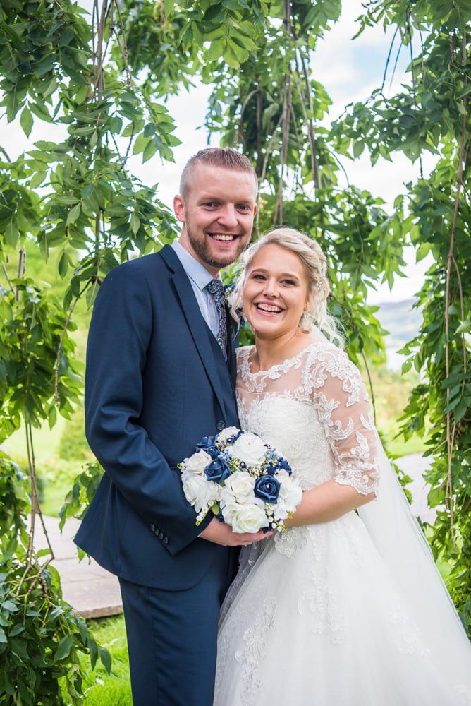 Happy bride and groom, Inn on the Lake Weddings, Lake District