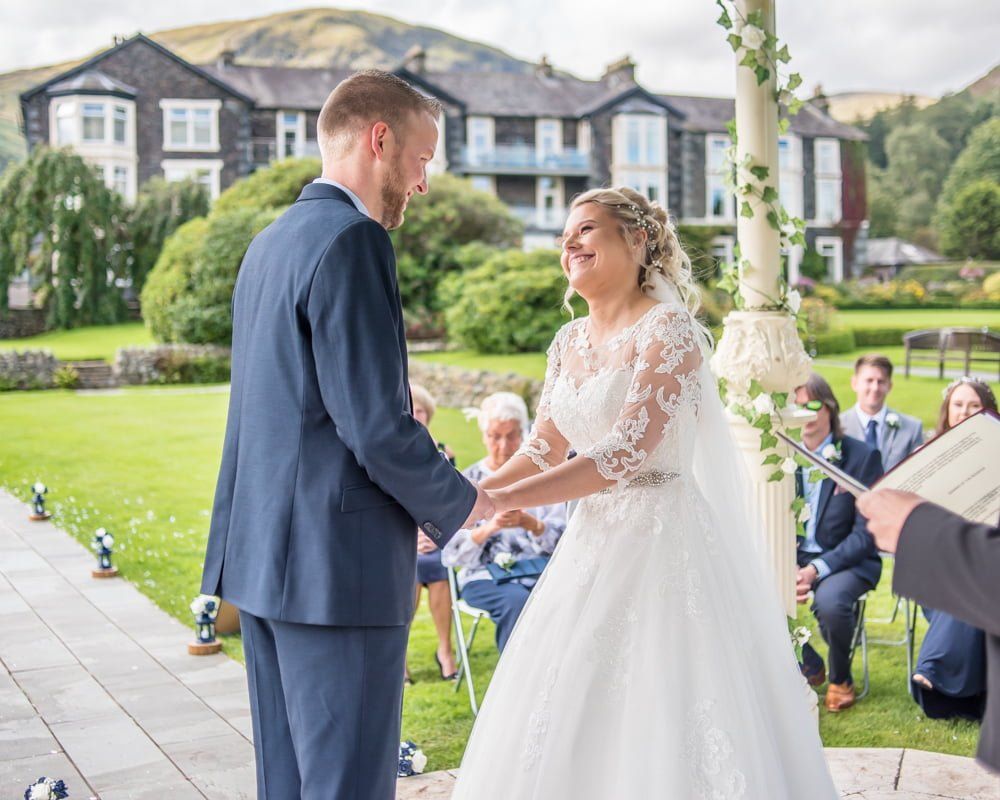 Happy ceremony moments, Inn on the Lake Weddings, Lake District