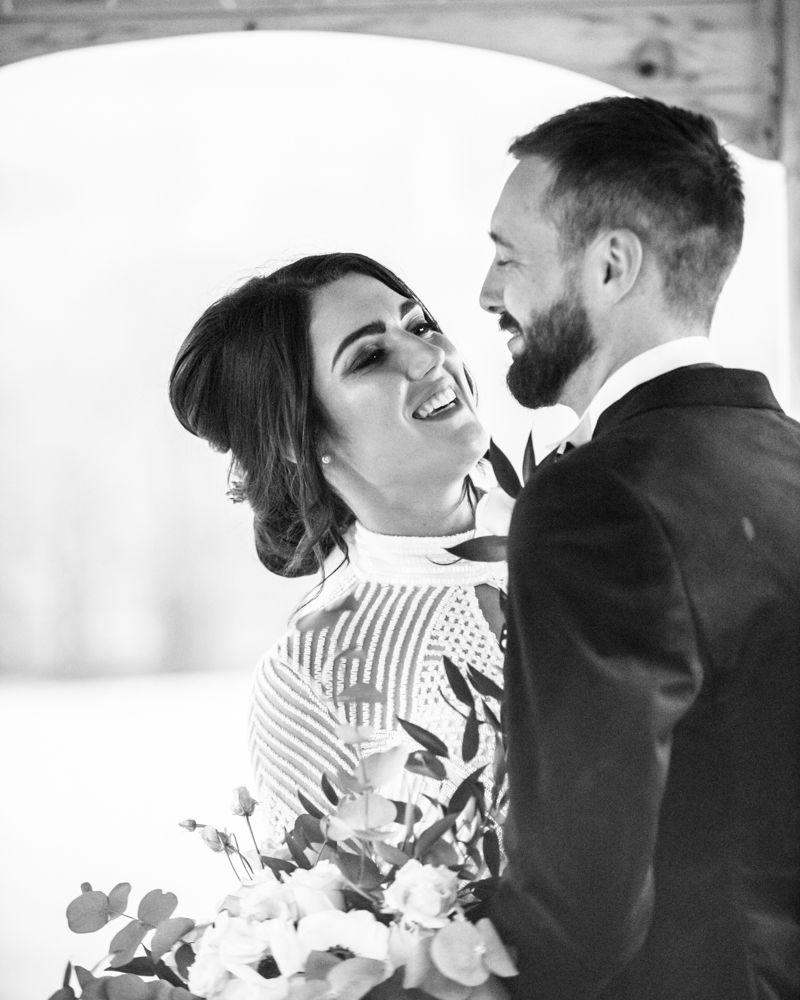 Bride laughing with groom, Losehill House weddings, Sheffield wedding photography
