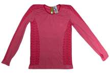 Pink Long Sleeve Seamless Pullover Top Shirt Size Large Advance Skin Dry