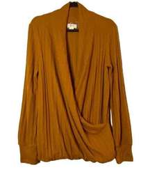 Anthropologie Maeve Rafela Surplice‎ Wrap Sweater Orange V-Neck Women's Size M