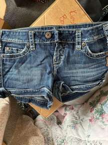 Silver Denim Jean Shorts 