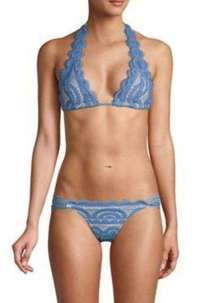 New. Pilyq blue lace bikini bottoms. Size small 
Retails $76