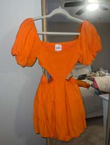 Orange Cutout Dress