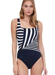 New! Gottex Art Basel Squareneck One Piece Suit