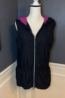 Lucy Tech Black Athletic Hooded Vest