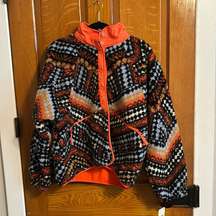 NWOT Free People Movement printed fleece Hit the Slopes Rocky Ridge Jacket L