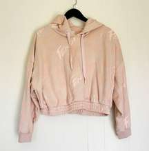 FENDI Brushed Logo Crop Hoodie Blush Cream 44