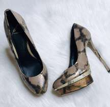 Brian Atwood Fontanne Metallic Pumps EUC Sz 8 EUC