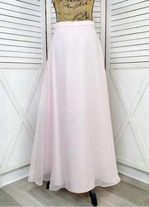 Mori Lee Chiffon Taffeta Layered Maxi Skirt Pink 9 10