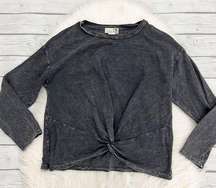 Everleigh Gray Front Knot Sweatshirt