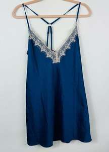 Fredericks of Hollywood Baby Doll Royal‎ Blue Satin Size Medium