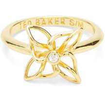 💕TED BAKER💕 Gold Mini Crystal Breeze Ring (S/M) NWT