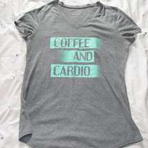 Coffee and Cardio Women's Dry Tek T-shirt Size Small