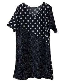 Women's Black and White Polka Dot Dress(Size XXI)