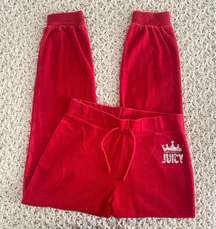 Red Velour Sweatpant Joggers