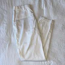 White slacks with black stripes