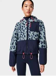 Blue Cheetah Print Fleece Zip Up