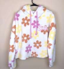 NWT Grayson Threads Women’s Barbie Embroidered Fleece Sherpa Floral Print Hoodie