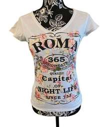 JHK Floral Roma T Shirt Floral Flower Lounge Casual School