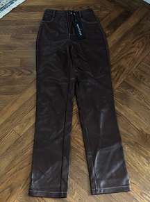 NWT White Fox Boutique Brown Leather Pants *highrise