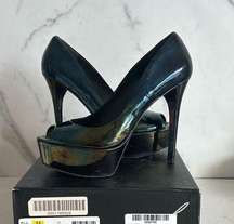 BRIAN ATWOOD Bambola Black Patent Leather Platform Heels Sz 9.5