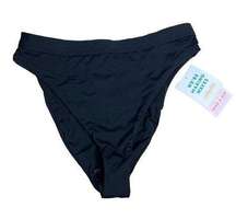 NWT Dippin Daisy's High Waisted Cheeky Bikini Bottoms Black Size Small