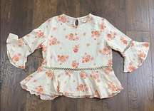 Denim&Supply Ralph Lauren floral bell sleeve top